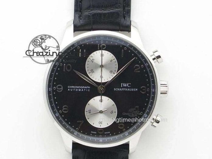 MIROTIME 0510 Efficient Portuguese Tourbillon IW5463 SS ZF Best Edition White Dial on Black Leather Strap 7170